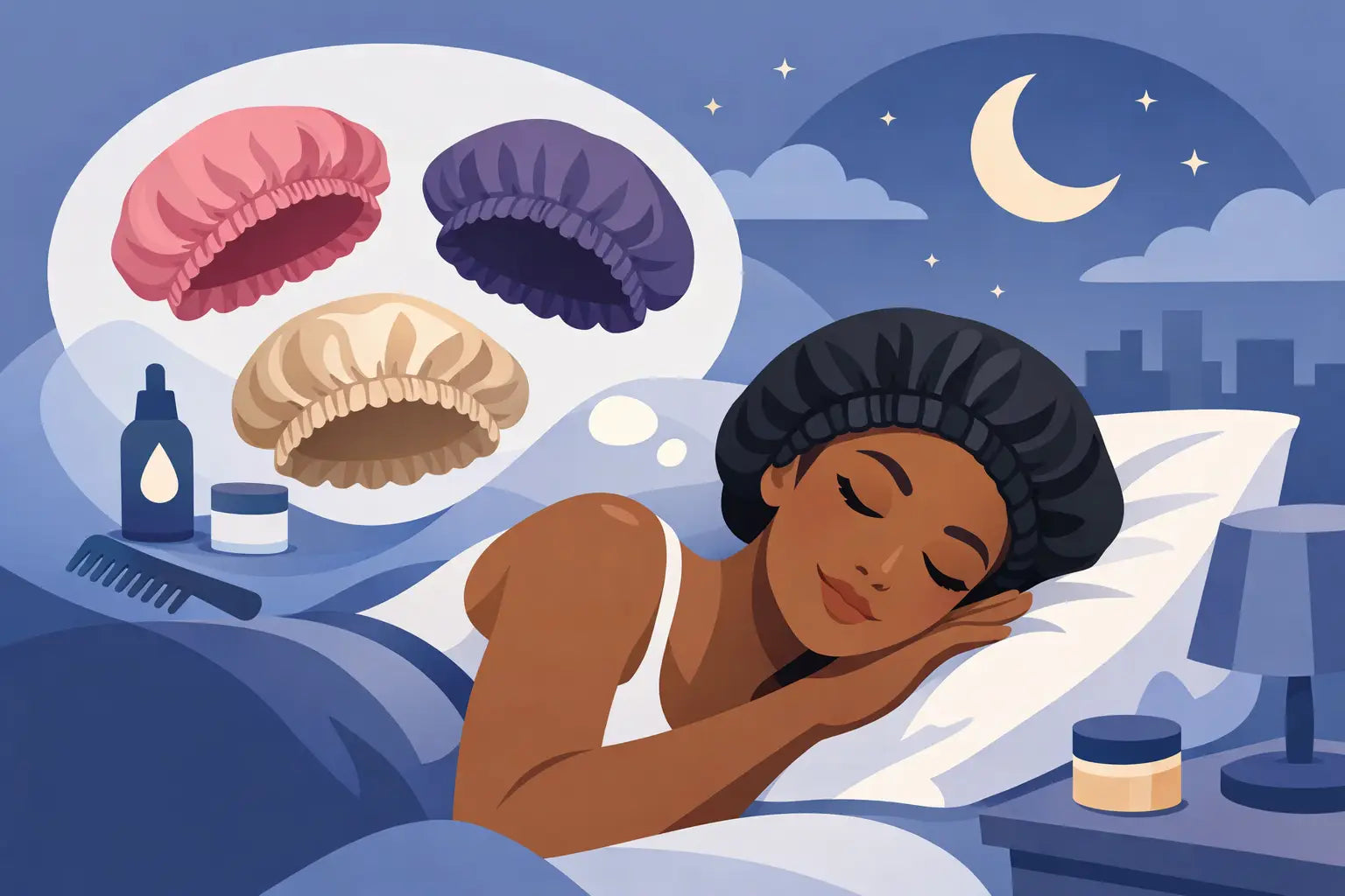 Bonnet nuit anti casse cheveux : lequel choisir ? Image