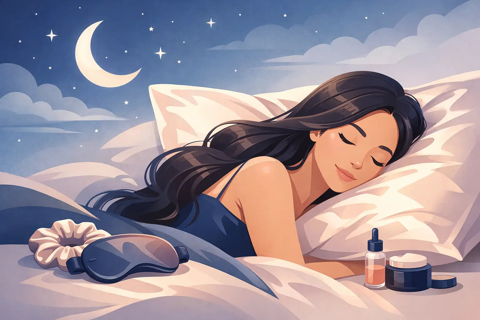 Soie cheveux nuit - le vrai plus beauté