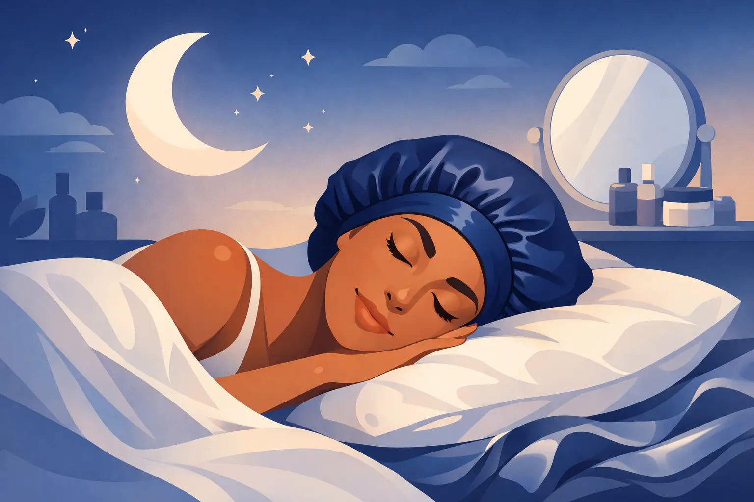 Bonnet nuit soie - le geste beauté de la nuit Image
