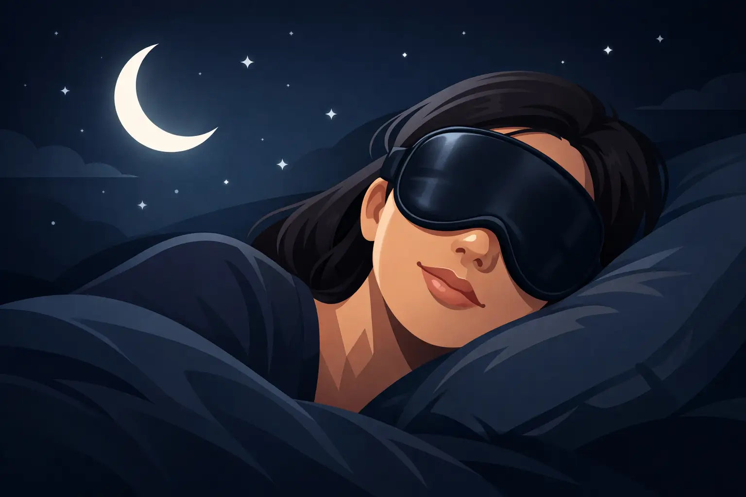 Masque sommeil obscurité totale soie Image