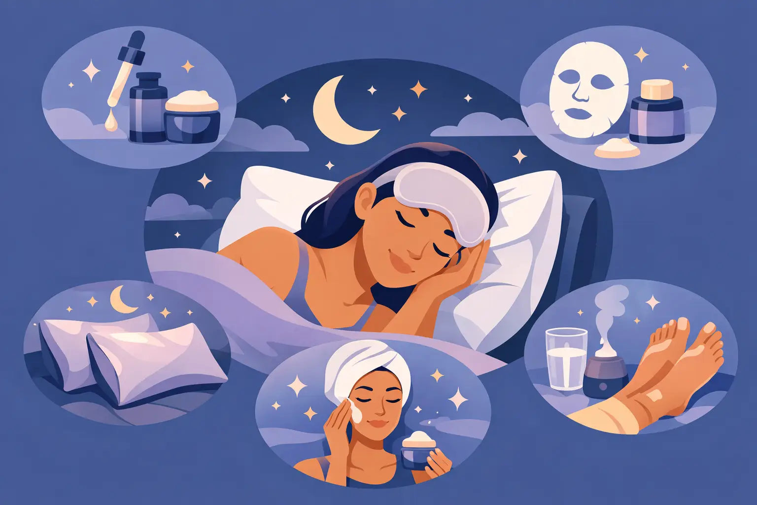 Guide routine beauté pendant le sommeil en 6 gestes Image